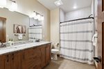Large bathroom with double sinks